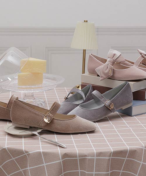 【TOM and JERRY】2WAY メリージェーンリボンフラットパンプス