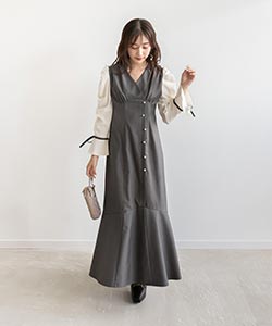 【SALE】カシュクールデザインワンピース