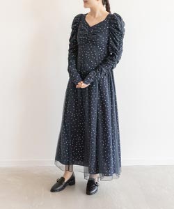 【SALE】チュールレイヤードワンピース