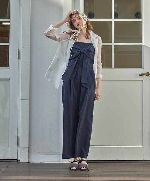 【SALE】2WAYストラップリボンロンパース