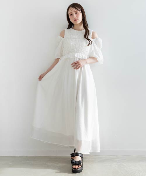 【SALE】シャーリングデザインワンピース