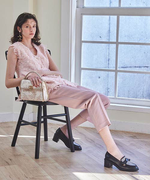 【SALE】ツイードトップス&テーパードパンツセット