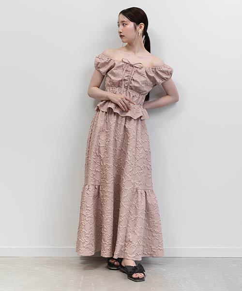 【SALE】ギャザーデザインブラウスセットスカート