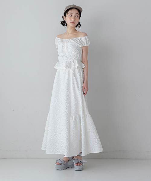 【SALE】ギャザーデザインブラウスセットスカート