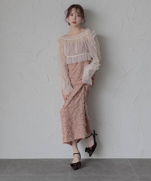 【SALE】チュールブラウスセットキャミワンピース