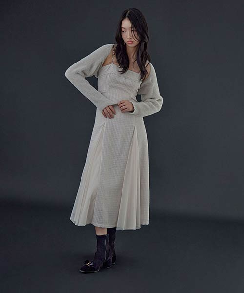 【SALE】2WAYストラップビスチェワンピース