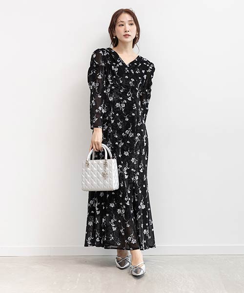 フロッキーチュールカシュクールワンピース