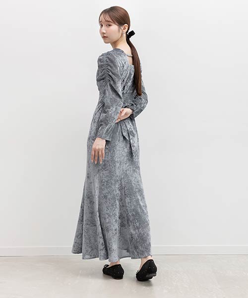 フロッキーチュールカシュクールワンピース