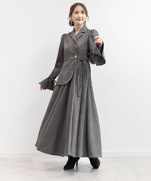 テーラードカラーワンピース