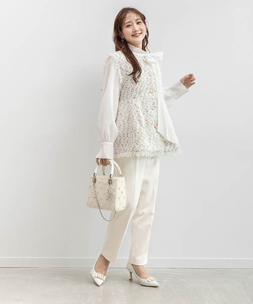 ジレトップス&テーパードパンツセット