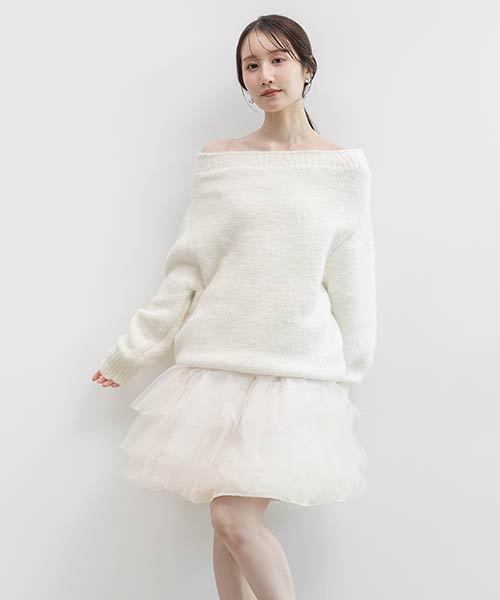 ニットプルオーバー&バルーンスカートセット