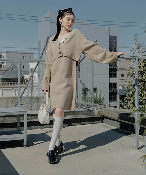 カーディガンセットミニワンピース