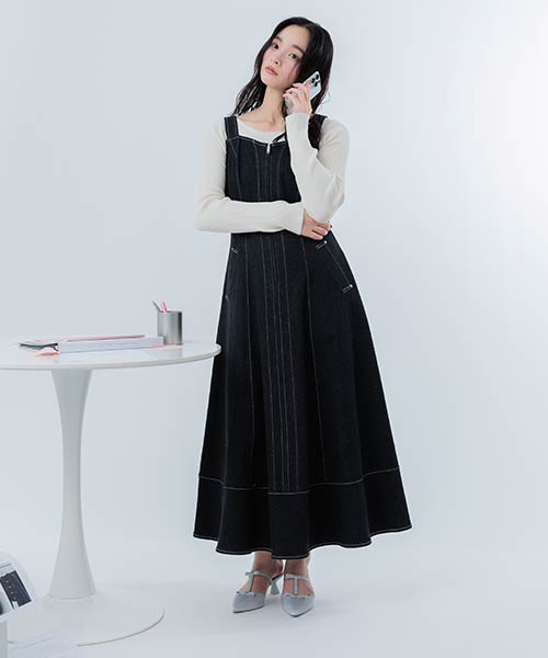 デニムフレアワンピース