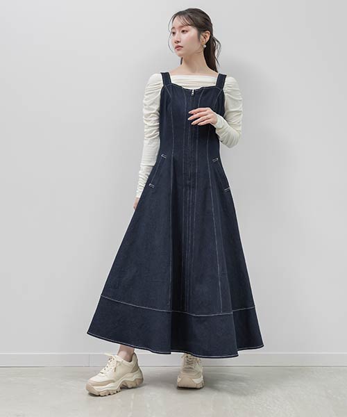 デニムフレアワンピース