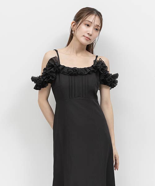 レースフリルマーメイドキャミワンピース