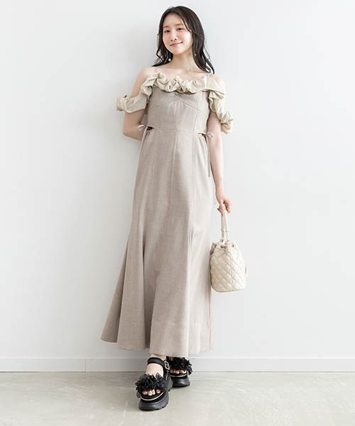 バブルフリルマーメイドキャミワンピース