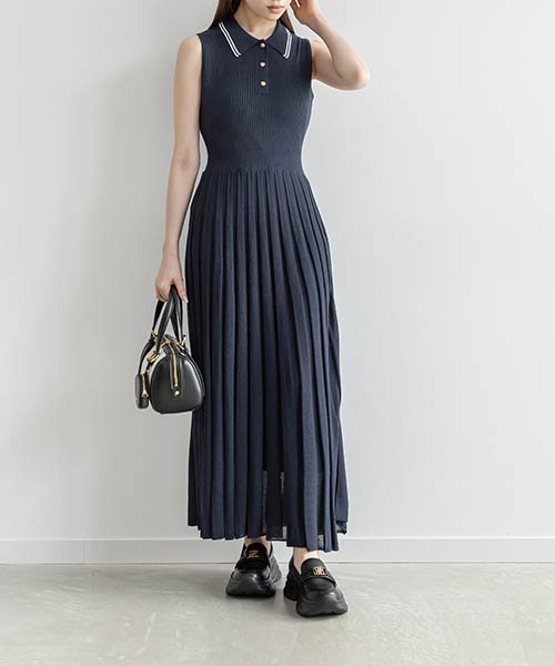 ポロニットノースリーブワンピース