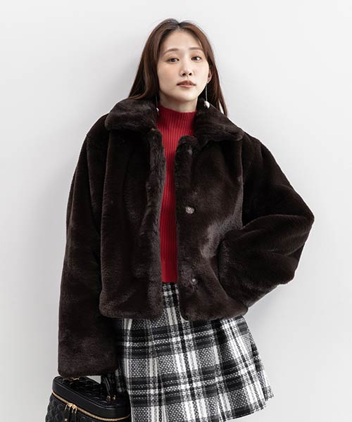 【WEB限定カラーあり】【選べる丈感】ショート丈フェイクファーコート