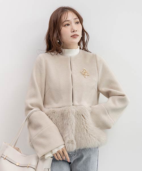 2WAY フェイクファーショートジャケット
