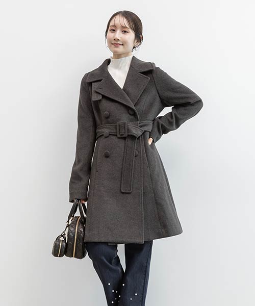 2WAY ミドル丈フレアコート