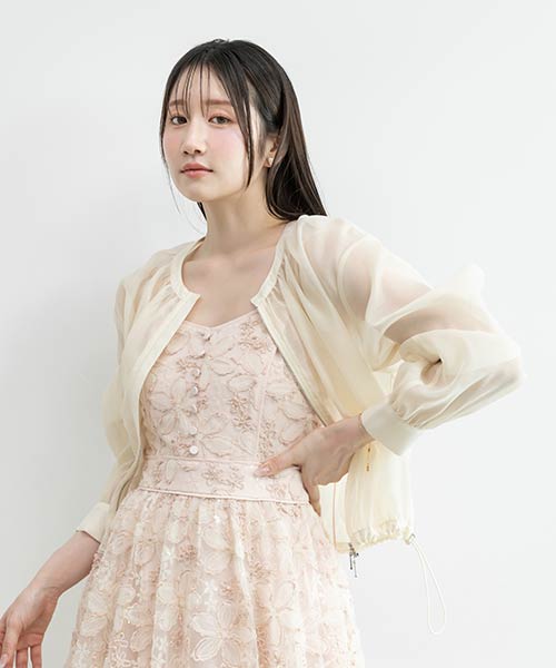 【SALE】ラウンドネックシアーブルゾン
