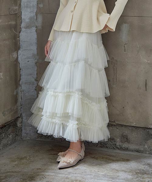 プリーツティアードスカート