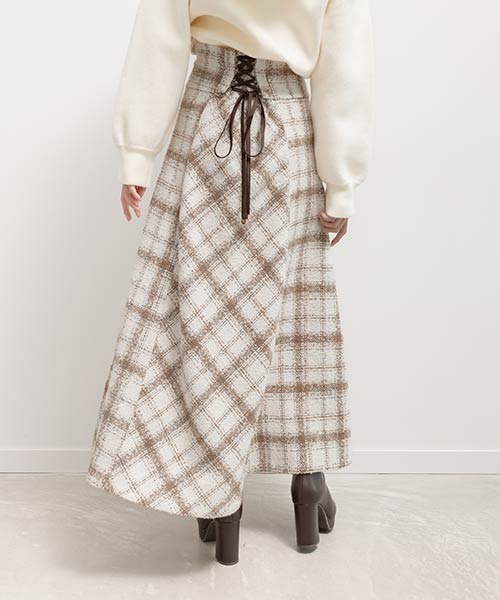 ロービングチェックフレアスカート