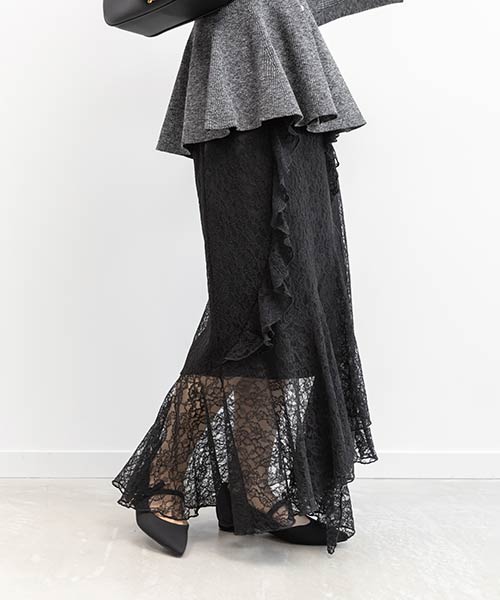 【SALE】ラッフルレースマーメイドスカート