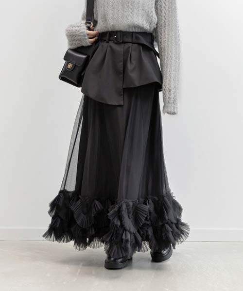 プリーツフリルドッキングスカート