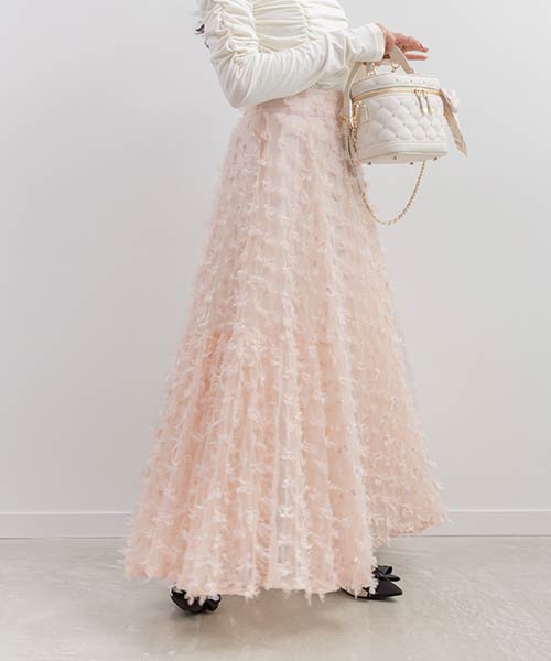 リボンチュールフレアスカート