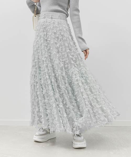 リボンチュールフレアスカート