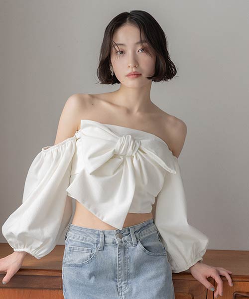 【SALE】【Balletcore Collection】ビッグリボン3WAYトップス