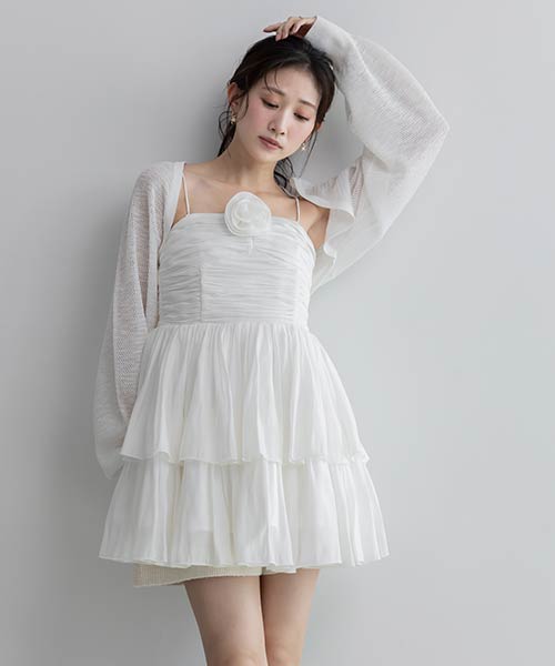 【SALE】【Balletcore Collection】シャーリングミニワンピース