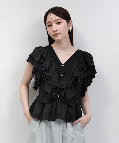 【SALE】ボリュームラッフルブラウス