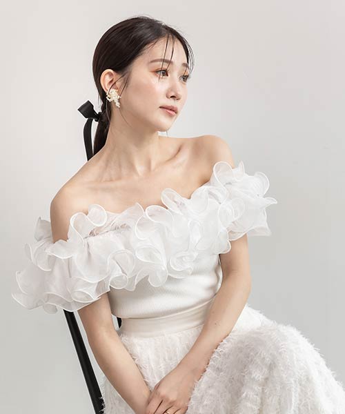 【SALE】ボリュームフリルニット