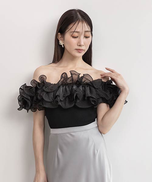 【SALE】ボリュームフリルニット