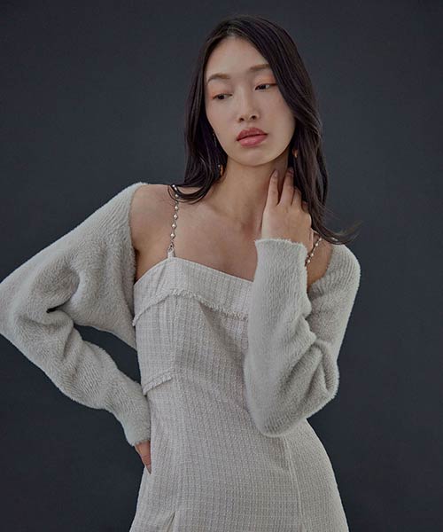 フェザーボレロニットカーディガン