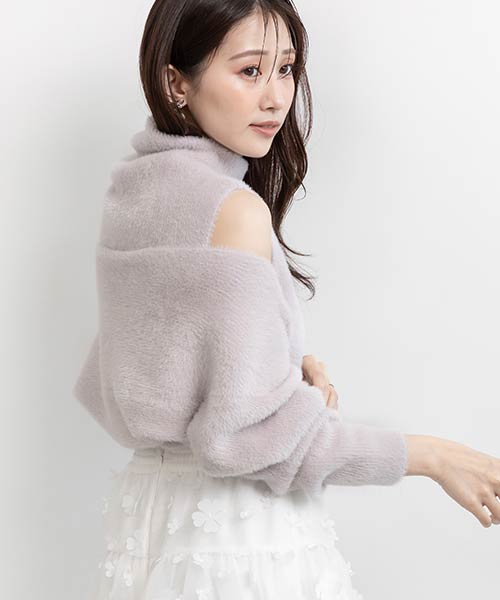 フェザーボレロニットカーディガン