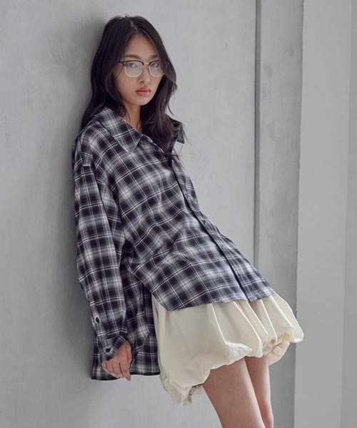 マルチWAYオフショルチェックシャツ