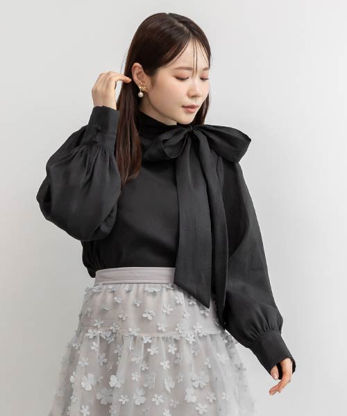 バリエオーガンジーリボンブラウス