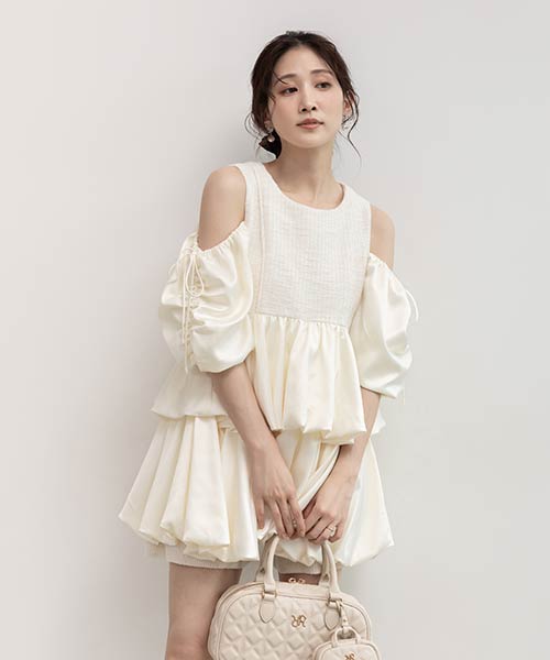 【SALE】2WAYスリーブバルーンヘムブラウス