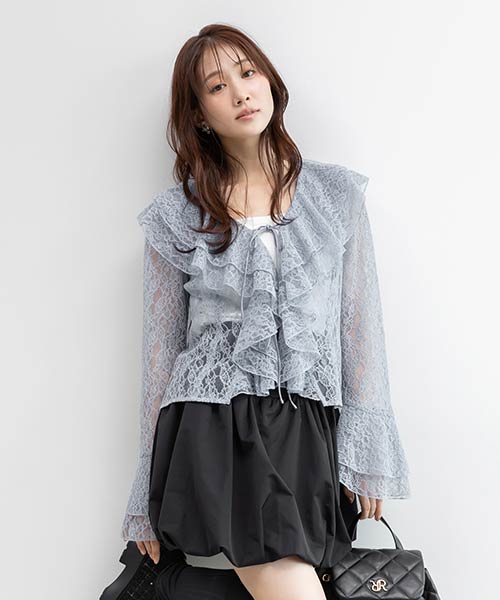 【SALE】ラッフルレースフリルブラウス