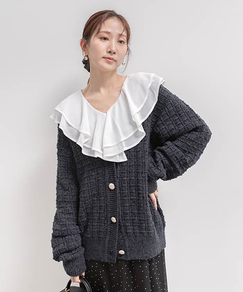 ラメファンシーヤーンニットカーディガン