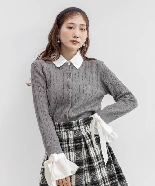 2WAY シャツドッキングレイヤードニット