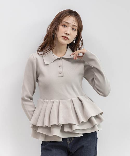 ランダムペプラムスポンディッシュニット