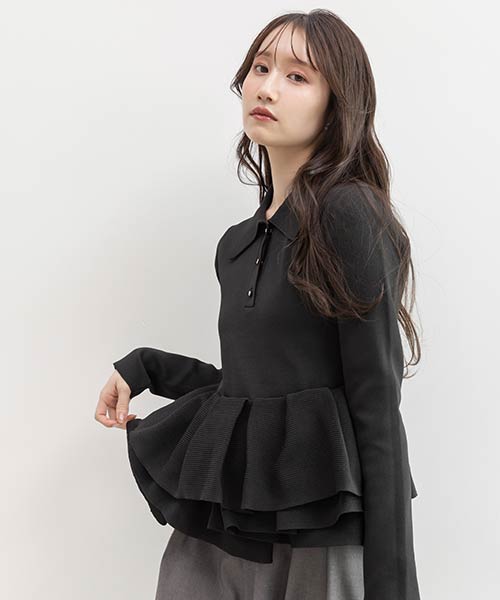 ランダムペプラムスポンディッシュニット