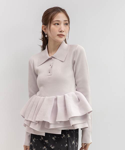 ランダムペプラムスポンディッシュニット