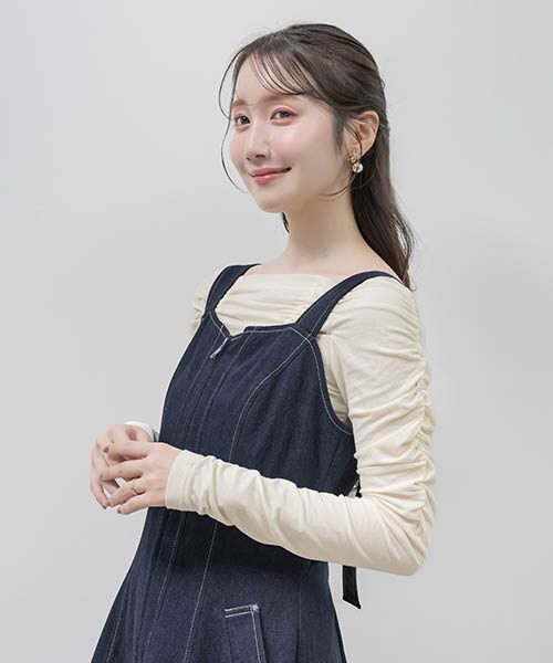 2WAYオフショルギャザーカットトップス