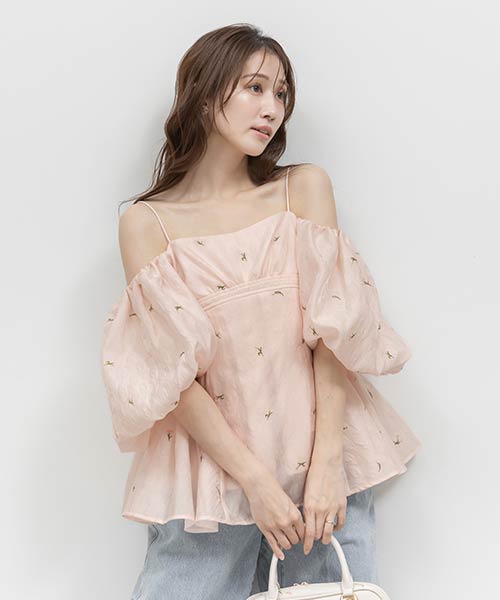 【再入荷】【Tulip Collection】3WAY ギャザーペプラムトップス