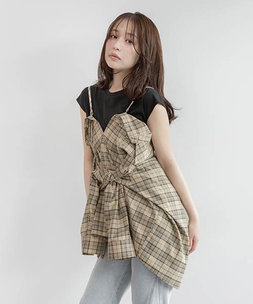 マルチWAY モノグラム刺繍オーバーサイズシャツ